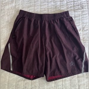 Maroon RawGear Mens Shorts, 5” Unlined with pockets.